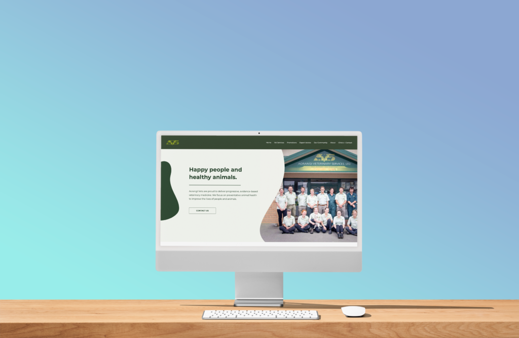 Aorangi Vet Services website Hero Image.