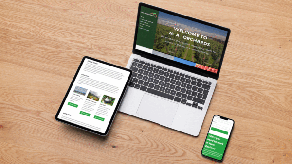 M A Orchards Website Multi Device Mockup.