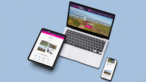 Point E-Bikes website on multi device mockup.